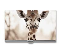 Eekstdbn Giraffe Business Card Case for Women Or Men Snaps Closed Portable Name Holder Credit Card Holder for Business Meeting Use