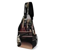 Eekstdbn Guitar Bass Music Musical Instruments Crossbody Bag Casual Chest Bag for Men And Women Minimalist Chest Shoulder Pack Travel Chest Bag for Daily Use
