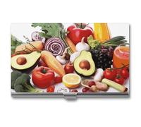 Eekstdbn Healthy Food Business Card Case for Women Or Men Snaps Closed Portable Name Holder Credit Card Holder for Business Meeting Use