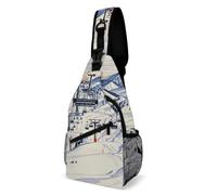 Eekstdbn Mount Horsney Ski Lift Crossbody Bag Casual Chest Bag for Men And Women Minimalist Chest Shoulder Pack Travel Chest Bag for Daily Use