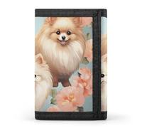 Eekstdbn Pomeranians Pattern Trifold Wallet, Card Cases And Money Oganizer Thin Stylish Mini Coin Bag with Zipper Coin Pocket Credit for Men And Women