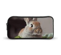 Eekstdbn Rabbit Is Eating Vegetables Pencil Case Office Stationery Organizer Simple Sturdy Zipper Closure Portable Pencil Bag Office Travel Multi-Purpose Bag