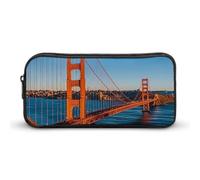 Eekstdbn San Francisco Bay Bridge Pencil Case Office Stationery Organizer Simple Sturdy Zipper Closure Portable Pencil Bag Office Travel Multi-Purpose Bag