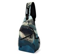 Eekstdbn Shark Mouth Crossbody Bag Casual Chest Bag for Men And Women Minimalist Chest Shoulder Pack Travel Chest Bag for Daily Use