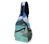 Eekstdbn Tahiti Beach Crossbody Bag Casual Chest Bag for Men And Women Minimalist Chest Shoulder Pack Travel Chest Bag for Daily Use