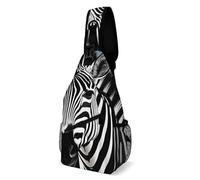 Eekstdbn Zebra Crossbody Bag Casual Chest Bag for Men And Women Minimalist Chest Shoulder Pack Travel Chest Bag for Daily Use