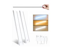 EELEF Under Cabinet Kitchen Lights Dimmable Wireless Rechargeable 20cm-2 Pack Motion Sensor 3 Modes Wardrobe Counter Wall Stairs Mirror Indoor 34 LEDs 1000mAh Battery Magnetic Stick-on USB Type C