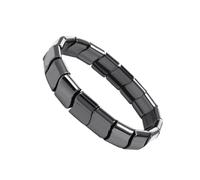 EELMSJKK Men's Hematite Bracelet, a natural health energy crystal stone, enhances mental clarity and focus (A-8)