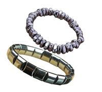 EELMSJKK Men's Hematite Bracelet, a natural health energy crystal stone, enhances mental clarity and focus (B-5)