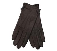 EEM classical leather gloves AMELIE for ladies made of genuine leather with a warm fleece lining, black, size S