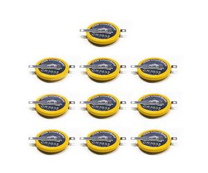 EEMB 10PACK Tabbed CR2032 Battery with Solder Tabs 3V Lithium Battery 2032 Coin Cell Lithium Batteries for Sensor Radio Gameboy Color Game Battery Replacement