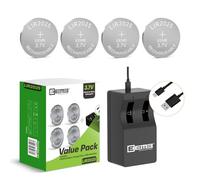 EEMB LIR2025 Rechargeable Battery with 4PCS 3.7V Lithium-ion Coin Button Cell Batteries 40mAh for Car Remote Key Fob Watch
