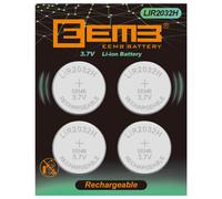 EEMB LIR2032H Rechargeable Battery with 4PCS 3.7V Lithium-ion Coin Button Cell Batteries 70mAh Can Replace ML2032 for Car Remote Key Fob Watch(4)