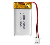 EEMB Lithium Polymer battery 3.7V 260mAh 601730 Lipo Rechargeable Battery Pack with wire JST Connector-confirm device & connector polarity before purchase
