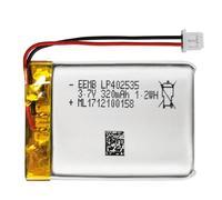 EEMB Lithium Polymer battery 3.7V 320mAh 402535 Lipo Rechargeable Battery Pack with wire Molex Connector for Headphones and Dashcam-confirm device & connector polarity before purchase