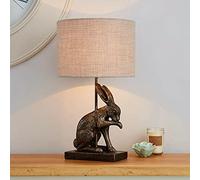 EEMKAY® Gorgeous and Stunning Hare Rabbit Licking Paw Antique Brass Design Table Lamp Home Decor M-21