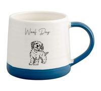 EEMKAY® New Animal Slogan Mug with Cockapoo Illustration and Navy Colour Accent N-21