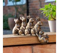 EEMKAY® New Beautiful Elegant Resin 5 Bronze Rabbit Garden Ornament