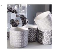 EEMKAY New Beautiful Jumbo Geo Embossed 4pk Stacking Ceramic Coffee Mugs with Holder