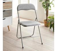 EEMKAY® New Gorgeous Luxe Velvet Folding Chair Easily Folds Away Compactly For Great Storage (Grey)
