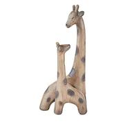 EEMKAY® New Gorgeous Wood Effect Resin Giraffe Mother And Child Sculpture Durable Material Home Decor M-19 - Brown