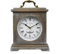 EEMKAY® New Wooden Roman Numeral Reyenay Mantel Table Clock Vintage Inspired Design G-19 (Brown)