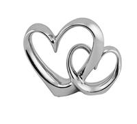 EEMKAY Stylish Double Chrome Heart Sculpture - Silver