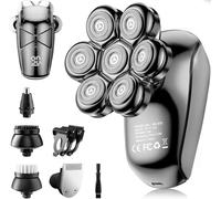 EenaPey Electric Head Shavers for Men：5 in 1 Electric Razor for Bald Men with 7D Floating Head-IPX7 Waterproof Wet/Dry LED Display and Type C Rechargeable Grooming Kit