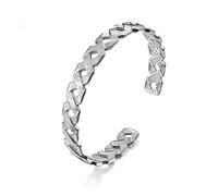 EENSYWEENSY Double Helix Bangle Bracelet - Stainless Steel DNA Charm Jewelry for Women