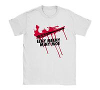 Eeny Meeny Miny Moe Mens T-Shirt Medium White Walking Dead Negan Lucille Parody