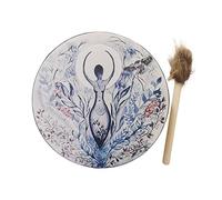 EEOO 25CM Shaman Drum - Handmade Shamanic Drum Spirit Music Playing Instrument with Exquisite Appearance Creative Home Office Decoration Ornament