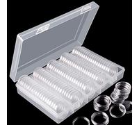 Eeoyu 100 Pieces 25 mm Coin Capsules Holder with Plastic Storage Organizer Box for Coin Collection Supplies, transparent