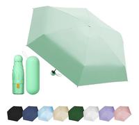 EEPLUYTY Mini Umbrella, Six Bone Umbrella, UV Protection Umbrella, Outdoor Sun Protection Umbrella, Rain or Sunshine Umbrella, Practical and Portable, light green, S