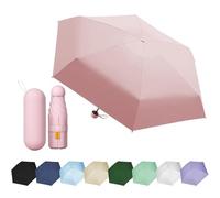 EEPLUYTY Mini Umbrella, Six Bone Umbrella, UV Protection Umbrella, Outdoor Sun Protection Umbrella, Rain or Sunshine Umbrella, Practical and Portable, lightpink, S