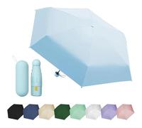 EEPLUYTY Mini Umbrella, Six Bone Umbrella, UV Protection Umbrella, Outdoor Sun Protection Umbrella, Rain or Sunshine Umbrella, Practical and Portable, lightblue, S