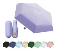 EEPLUYTY Mini Umbrella, Six Bone Umbrella, UV Protection Umbrella, Outdoor Sun Protection Umbrella, Rain or Sunshine Umbrella, Practical and Portable, light purple, S