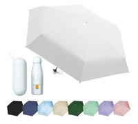 EEPLUYTY Mini Umbrella, Six-Bone Umbrella, UV Protection Umbrella, Sun Protection Umbrella for Outdoor, Rain or Sunshine Umbrella, Practical and Portable, Light white, S