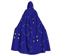 eeprty Alaska State Flag Renaissance Fair Robe,Adult Hooded Cloak Long Cape,For Larp Medieval Cosplay Costume