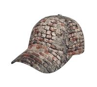 eeprty Ancient Worn Brick Wall Printing Baseball Cap, Versatile Unisex Hat with Adjustable Closure, Ideal for Sports,Travel,Visor Cap Black
