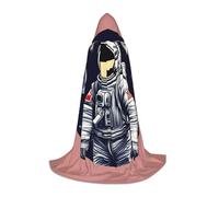 eeprty Astronaut On The Moon 1 Hooded Cape For Teenagers Stage Performance Theater Costume Gothic Fantasy Medieval Long Cape