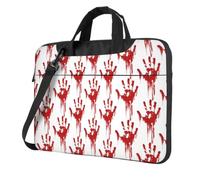 eeprty Bloody Handprints Print Stylish Printed Laptop Bag Modern Retro Computer Tote For Her Unique Birthday Gift