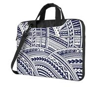 eeprty Blue Polynesian Maori Tribal Pattern Print Stylish Printed Laptop Bag Modern Retro Computer Tote For Her Unique Birthday Gift