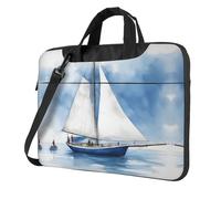 eeprty Blue Sailboat 1 Print Stylish Printed Laptop Bag Modern Retro Computer Tote For Her Unique Birthday Gift