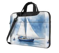 eeprty Blue Sailboat 1 Print Stylish Printed Laptop Bag Modern Retro Computer Tote For Her Unique Birthday Gift