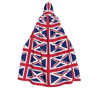 eeprty British Flag Renaissance Fair Robe,Adult Hooded Cloak Long Cape,For Larp Medieval Cosplay Costume