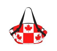 eeprty Canadian flag Printed Foldable Outdoor Blanket With Internal Pockets, Round 94cm Mat for Beach Lawn Outing