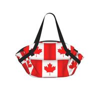 eeprty Canadian flag Printed Foldable Outdoor Blanket With Internal Pockets, Round 94cm Mat for Beach Lawn Outing