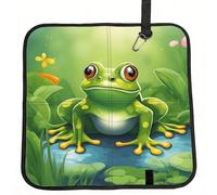 eeprty Cartoon frog 1 Printed Portable Seat Cushion Strap, Foldable Pad for Stadium Bleachers Hiking Travel