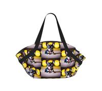 eeprty Chihuahua Dog Printed Foldable Outdoor Blanket With Internal Pockets, Round 94cm Mat for Beach Lawn Outing