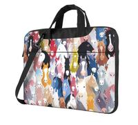 eeprty Colourful Cartoon Horses Print Stylish Printed Laptop Bag Modern Retro Computer Tote For Her Unique Birthday Gift